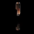 Modern Copper Wall Lamps With Crystal Accents And Striped Frames