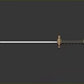 Silver Forged Blade Sword With Black Gold Diamond Handle On Dark Reflective Surface
