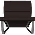Unique Curved Shaped Sofa In Dark Brown Leather With Modern Metal Legs