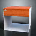 Stylish Modern Office Desk with Wooden Top and White Frame Featuring Single Drawer