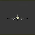 Light Colored Twin Propeller Model Airplane With Round Windows And Tail Logo