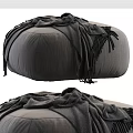 Cozy Gray Ottoman With Soft Blanket And Tassel Details For Living Room