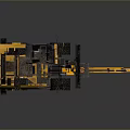 Yellow Wheeled Excavator with Large Arm and Heavy Duty Wheels for Construction Work