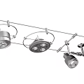 Adjustable Track Lighting Systems With Multiple Fixtures And Ceiling Mount Components 3d model