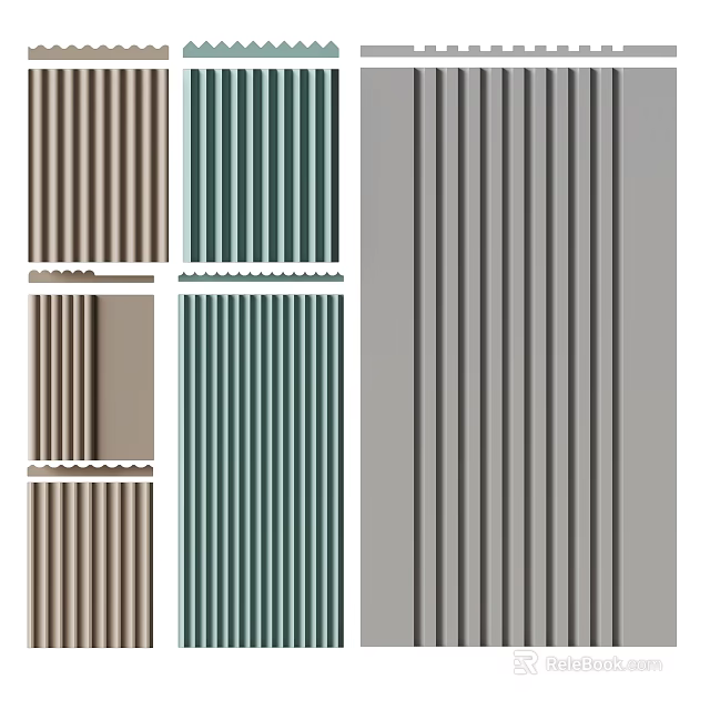 Stone Wood Material Swatches Featuring Striped Textures And Various Color Options For Design 3d model 