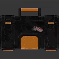 Black Toolbox With Orange Handle And Sturdy Design For Secure Tool Storage