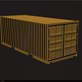 Golden Single Container Building With Standard Metal Structure And Functional Doors