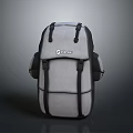 Gray And Black Backpack With Adjustable Straps And Multiple Compartments For Daily Use 3d model
