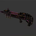 Futuristic Sci Fi Weapon With Black Mechanical Design Yellow Accent Lines And Complex Structure 3d model