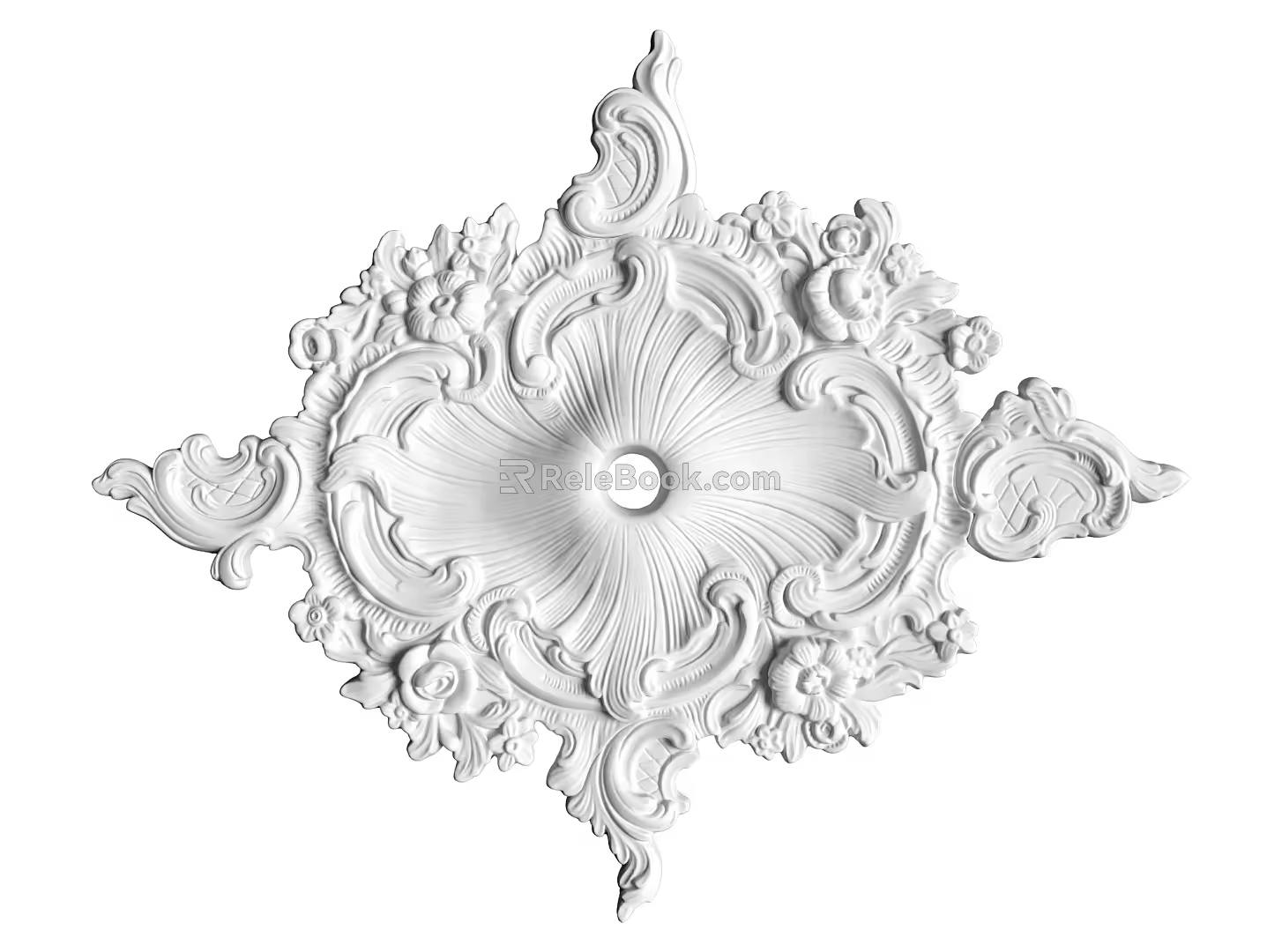 European-style lamp panel gypsum component carved 3d model