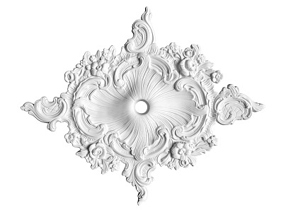 European-style lamp panel gypsum component carved 3d model