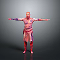 Red Haired Male Character With Intricate Tattoos Ornamental Outfit And Outstretched Arms