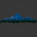 3D Landscape Model of Mountain Terrain with Green Vegetation and White Snow Capped Peaks