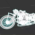 Vintage Style Motorcycle With Metallic Body And Classic Design
