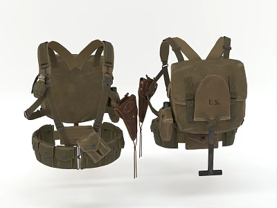 Tactical Military Backpack With Multiple Utility Pockets Adjustable Straps And Gear Attachments 3d model