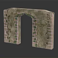 Intricate Stone Archway Decorated With Green Vines And Purple Flowers For Garden Landscape