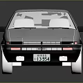 Classic Two Door Dark Blue Car With White Wheels And Sleek Body Design