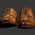 Classic Brown Leather Dress Shoes With Lace Up Brogue Details And Elegant Design