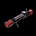 Futuristic Sci Fi Energy Weapon With Red Glowing Parts And Tripod Stand