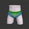 Green Men's Underwear on White Mannequin with Black Green Striped Waistband and KICOO Logo