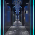 Modern KTV Corridor Interior Design With Neon Lights And Stylish Decor