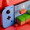 Electric Toys with Blue Pink Controllers Bricks Mushrooms and Green Bucket for Kids Play