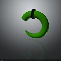 Stylish Green Crescent Shaped Clothing Accessory With Black Ring Accent Detail