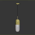 Modern Golden And White Pendant Light With Capsule Shape For Minimalist Home Decor