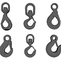 Durable Metal Hooks With Various Industrial Designs For Lifting Applications 3d model