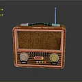 Vintage Radio With Orange Brown Exterior Knobs Antenna And Handle For Home