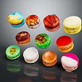 Assorted Colorful Macarons With Vibrant Colors Various Flavors And Decorative Patterns