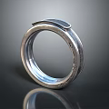 Silver Metallic Ring With Shiny Surface Engraved Details And Minimalist Fashion Design