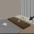 Cozy Room Interior With Colored Floor Cushions Wooden Floor White Curtains Laptop And Small Plant