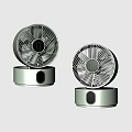 Air Cooler Fan with Light Green Circular Grille Design and Cylindrical Base