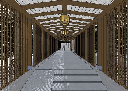 New Chinese Corridor Hotel Club Corridor 3d model