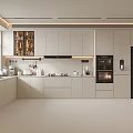 Modern Kitchen Interior Design With Light Colored Cabinets Island Counter And Appliances