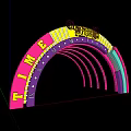 Colorful Neon Illuminated Arch With Vibrant Lights And Reflection 3d model