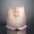 Metal Breastplate With Golden Trim And Cross Pattern As Vintage Decorative Household Item