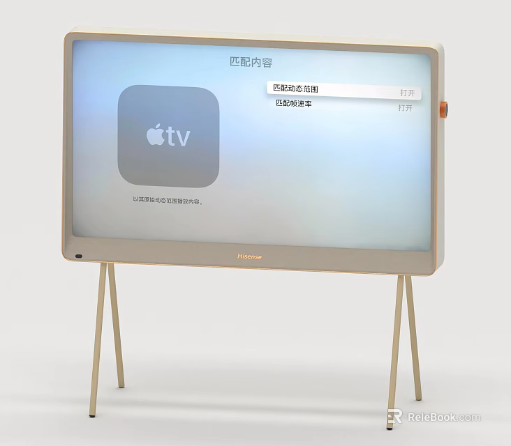 Hisense Smart TV Featuring Apple TV Interface And Modern Gold Stand For Daily Use 3d model 