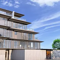 Modern Duplex Villa with Multi Storey Design Large Glass Windows Balconies and Glass Railings