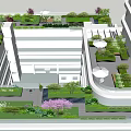 Serene Roof Garden With Wooden Deck Green Plants Trees Umbrella Seating And Water Feature