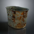 Old Rusty Metal Bucket With Rust Spots Weathered Surface And Vintage Design For Home