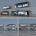 Modern Train Station Platform With Digital Billboards And Waiting Areas 3d model