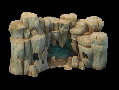 Cave Entrance Scene 3d model