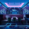 Modern KTV Interior With Neon Lights Large Screen Sofas And Sound System 3d model