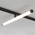 Modern Minimalist Long Strip Ceiling Light With Black Frame And White Illumination 3d model