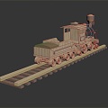 Modern toy train wooden train toy train 3d model