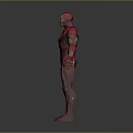 Iron Man Red Armor Design With Helmet And Chest Light Details