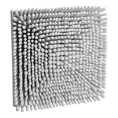 White Cylindrical Wall Decor Featuring Densely Arranged 3D Textured Modern Design 3d model