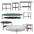 Modern Coffee Tables With Various Designs Marble Tops And Metal Frames 3d model